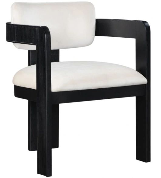 Meridian Furniture Sacha Cream/Black Velvet Dining Chair-0