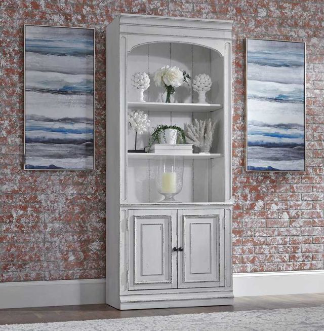 Liberty Furniture Magnolia Manor Antique White Bunching Bookcase-1