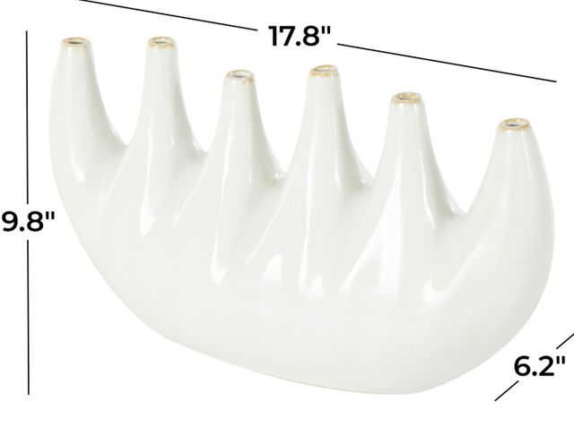 Deco Marche White 18'' Decorative Vase with Multiple Openings-3