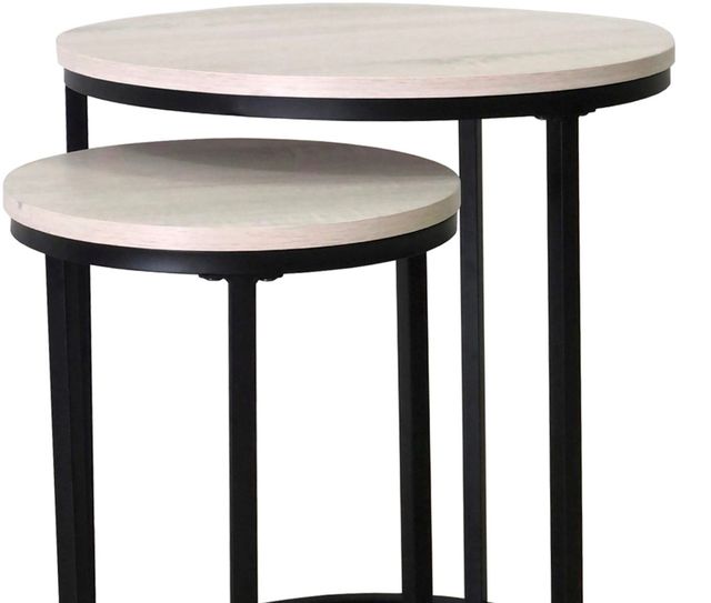 Signature Design by Ashley® Briarsboro 2-Piece White Accent Tables with Black Base-1