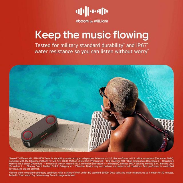LG xboom Bounce Core Black Wireless Portable Speaker-6