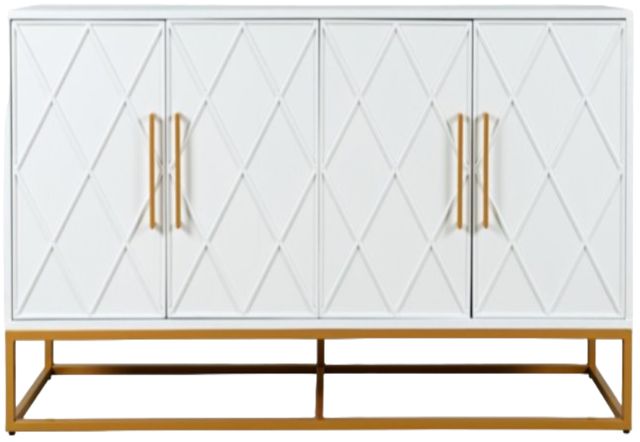 Jofran Inc. Argyle Glen Gold/White 50" Accent Cabinet-2