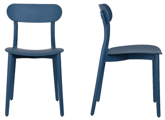 Moe's Home Collection Kent 2-Piece Navy Polypropylene Outdoor Dining Chair Set-1