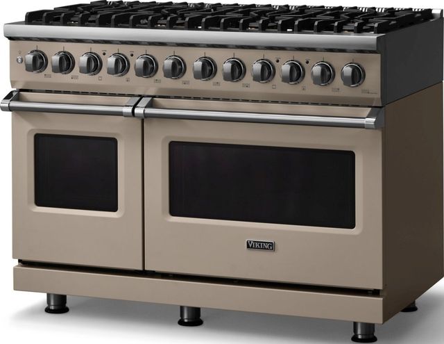 Viking® 5 Series 48" Nantucket Pro Style Dual Fuel (NG) Range with Polished Chrome Trim-3