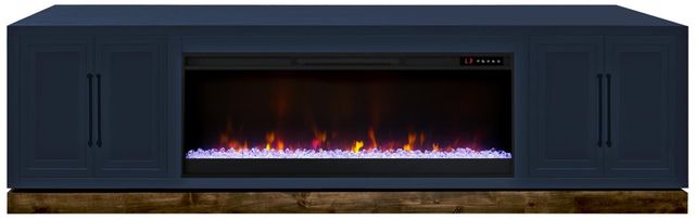 Legends Home Nora Blue Denim/Whiskey 94" Fireplace TV Console-0