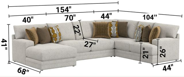 Jackson Furniture Tori 3-Piece Birch Left-Arm Facing Sectional and Chaise-2