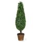 A & B Home Green 3' Artificial Boxwood Tree in Brown Pot-0