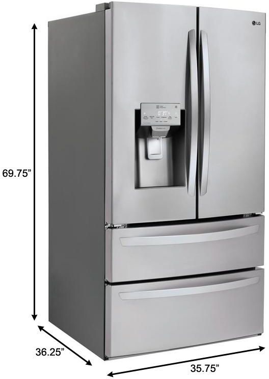 LG 36" 27.8 Cu. Ft. Printproof™ Stainless Steel French Door Refrigerator-2