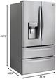 LG 36" 27.8 Cu. Ft. Printproof™ Stainless Steel French Door Refrigerator-2