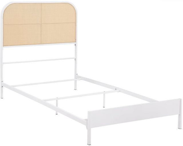 Coaster® Amherst White Twin Metal Rod Bed-0