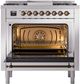 Ilve® Nostalgie II Series 36" Stainless Steel Pro Style Dual Fuel Range-2