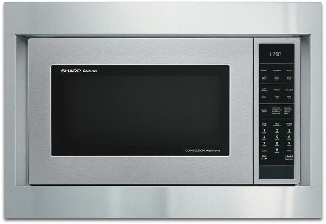 Sharp® 26.88" Stainless Steel Microwave Oven Built In Trim Kit-1