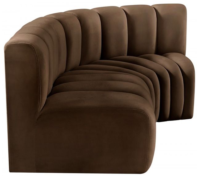 Meridian Furniture Arc 3-Piece Brown Velvet Sectional-2