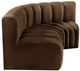 Meridian Furniture Arc 3-Piece Brown Velvet Sectional-2