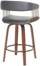 Armen Living Topanga Gray/Walnut Swivel Bar Stool-2