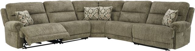 Signature Design by Ashley® Lubec 5-Piece Taupe Power Reclining Sectional-1