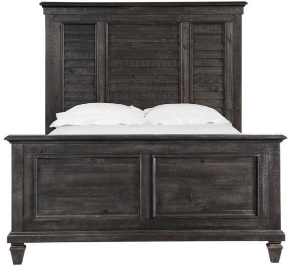 Magnussen Home® Calistoga Weathered Charcoal King Shutter Panel Bed-3