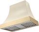 La Cornue CornuFé Cascade 36" Morning Dew Wall Mounted Range Hood with Polished Brass Trim-0