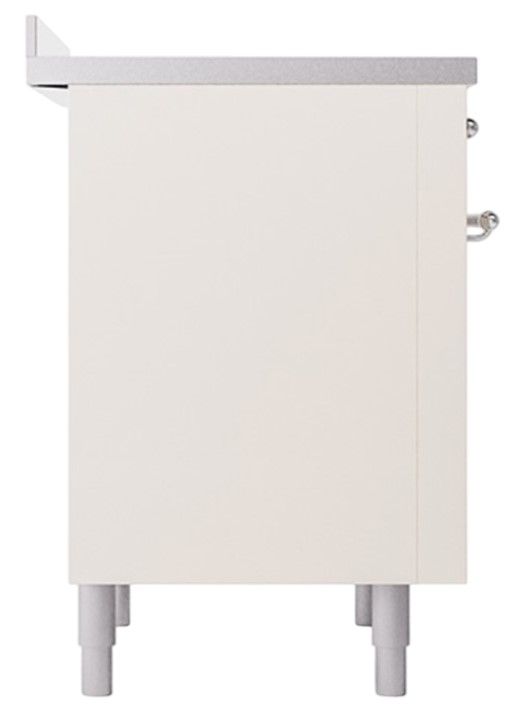 Ilve® Nostalgie II Noblesse 36'' Antique White Pro Style Induction Range with Chrome Trim-2