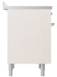 Ilve® Nostalgie II Noblesse 36'' Antique White Pro Style Induction Range with Chrome Trim-2
