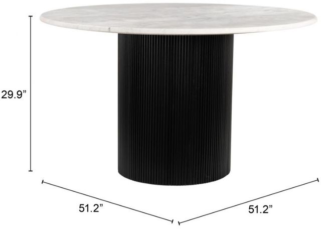 Zuo® Modern Izola Black/White Dining Table-1