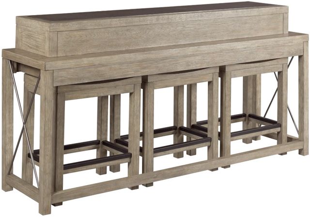 Hammary® West End Brown Bar Console with Three Stools-0
