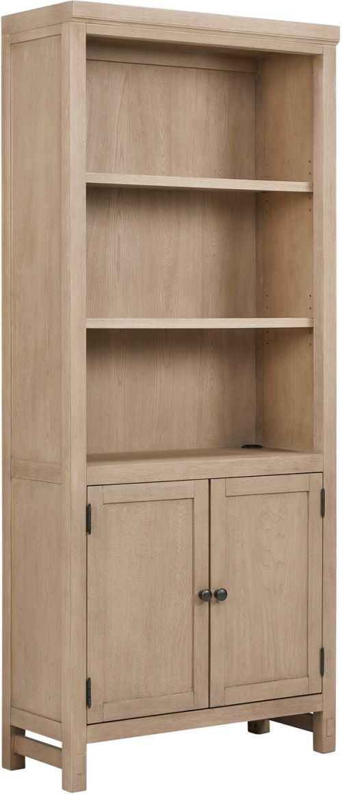 aspenhome® Emerson Light Elm Door Bookcase-0