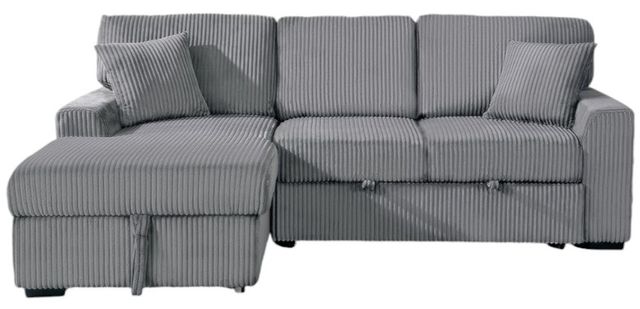 Milton Greens Stars 2-Piece Dark Gray Left Hand Facing Pull Out Bed Sectional and Storage Chaise-3