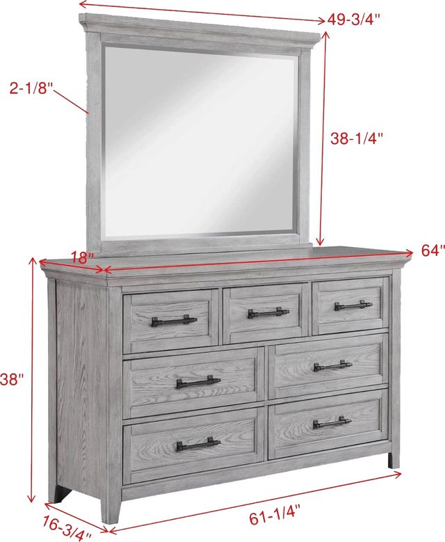 Crown Mark Beckett Light Gray Dresser-2