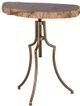 A & B Home Fret Brown/Dark Bronze Tripod Tall Side Table-0