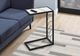 Monarch Specialties Inc. White Marble Look 25"H Accent Table with Black Metal Frame-2