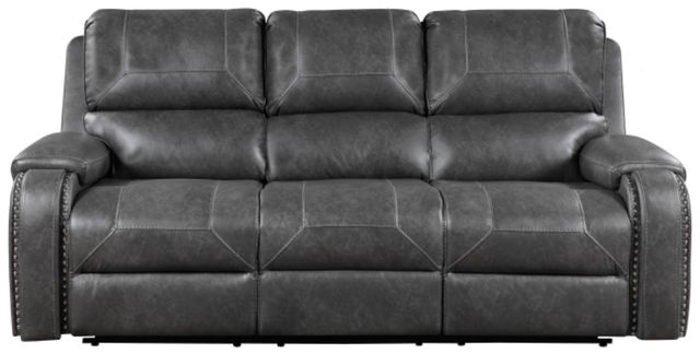 Homelegance® Newnan Gray Double Manual Reclining Sofa-2