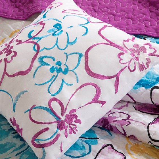 Olliix by Intelligent Design Olivia Blue Twin/Twin Extra Large Reversible Coverlet Set-4