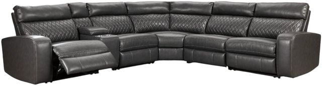 Signature Design by Ashley® Samperstone 6-Piece Gray Power Reclining L-Shape Sectional-0