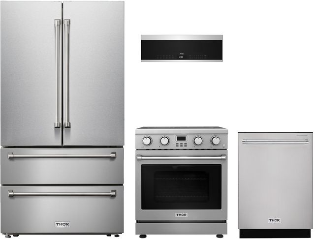 Thor Kitchen® 4 Piece Stainless Steel Electric Kitchen Package-0