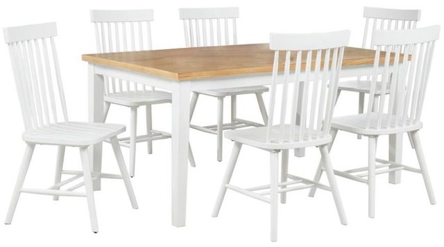 Coaster® Andrews 7-Piece Light Ash/White Rectangular Dining Set-0