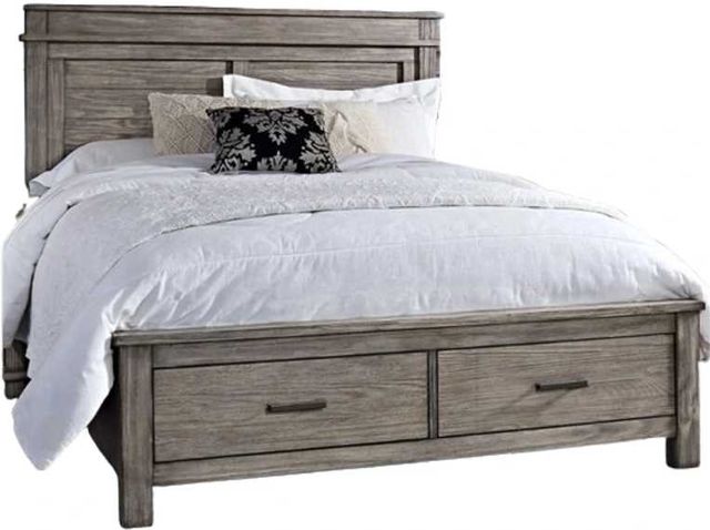 A-America® Glacier Point Graystone Queen Storage Panel Bed-0