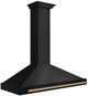 ZLINE Autograph Edition 48" Black Stainless Steel Wall Mounted Range Hood with Champagne Bronze Handle-2