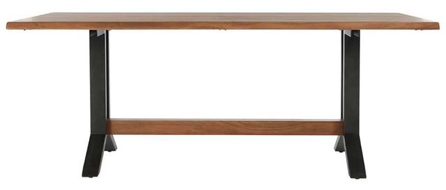 Classic Home Bellamy Amber Brown 78" Dining Table with Black Base-1