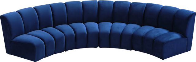 Meridian Furniture Infinity 4-Piece Navy Velvet Modular Sectional-2