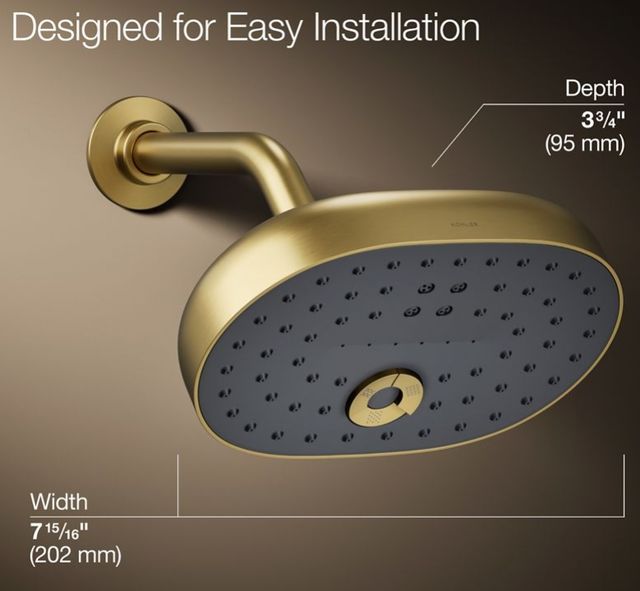 KOHLER® Statement® Vibrant Brushed Moderne Brass 2.5 GPM 3-Function Showerhead-3