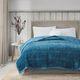 Olliix by Madison Park Coleman Teal King Reversible Down Alternative Blanket-4