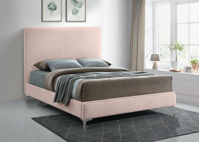 Meridian Furniture Geri Pink Velvet King Bed-2
