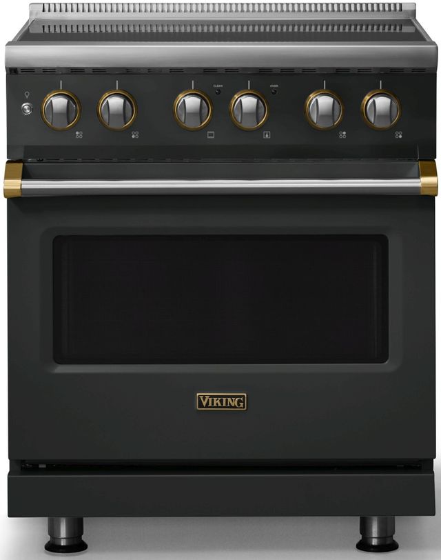 Viking® 5 Series 30" Valentine Pro Style Induction Range with Brushed Brass Trim-0