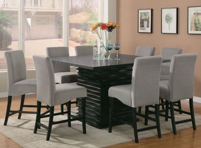front view of the Coaster® Stanton 5-Piece Black Dining Table Set