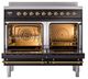 Ilve® Nostalgie II Noblesse 40'' Glossy Black Pro Style Induction Range with Brass Trim-2