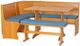 Linon Chelsea 3-Piece Blue/Honey Nook Dining Set with Cushion-1