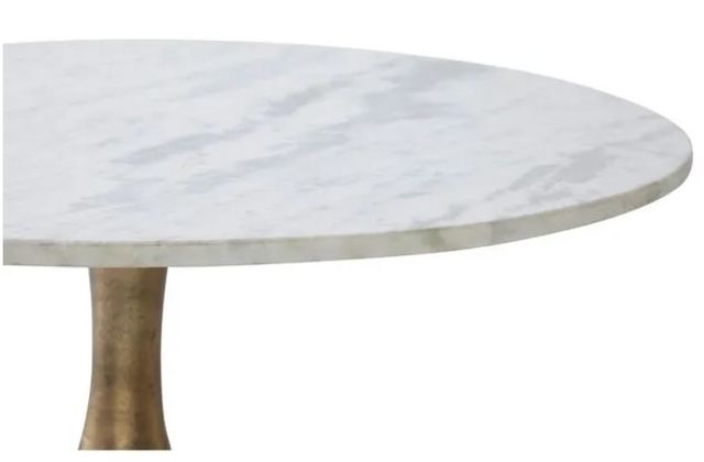 Renwil® Lovisa White Marble Top Coffee Table with Antique Brass Base-1