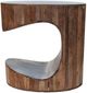 A & B Home Oval Steel Tabletop Side Table with Wood Lighting -4