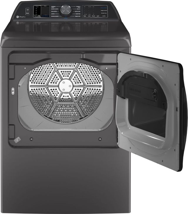 GE Profile™ 7.3 Cu. Ft. Diamond Gray Front Load Gas Dryer-3